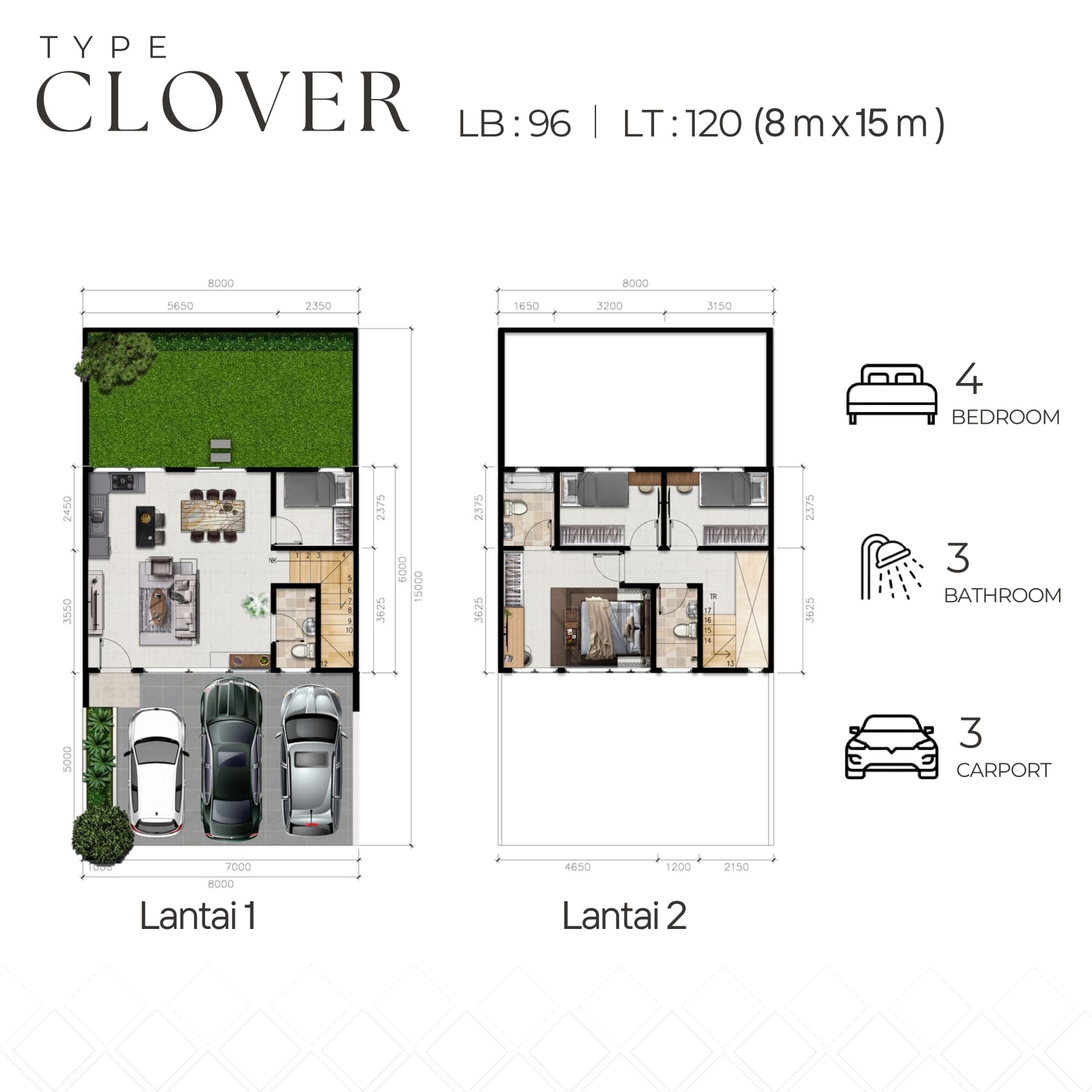 Modern Mansion Garden Tipe Clover